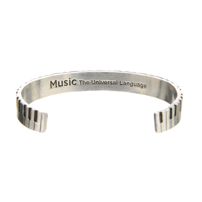 Piano Player Cuff Inspirational Bracelet back - Gift for Teachers, Musicians & Music Students