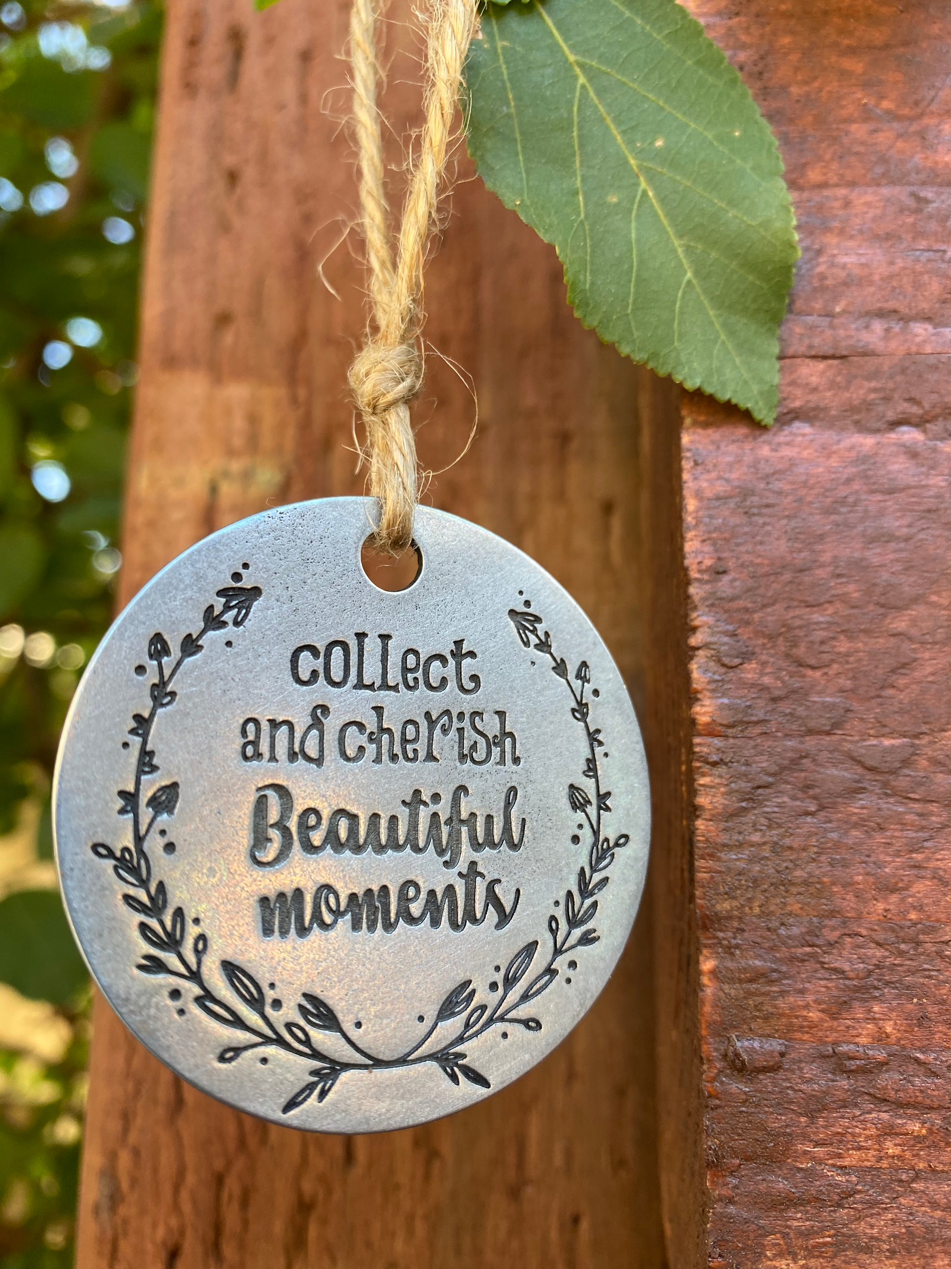 Collect and Cherish Beautiful Moments Holiday Ornament front hanging