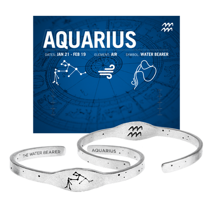 Zodiac Cuff Bracelet - Aquarius