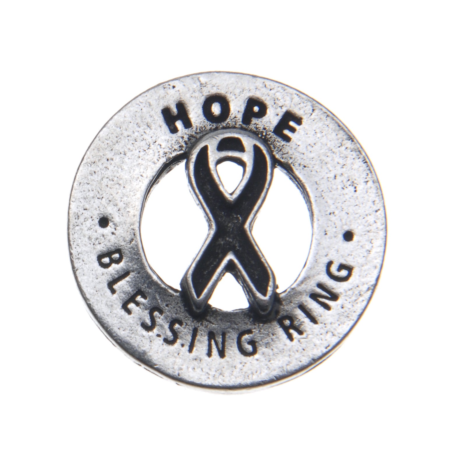 Hope Blessing Ring Charm, Pewter, Handcrafted | Hope Ribbon – Whitney ...