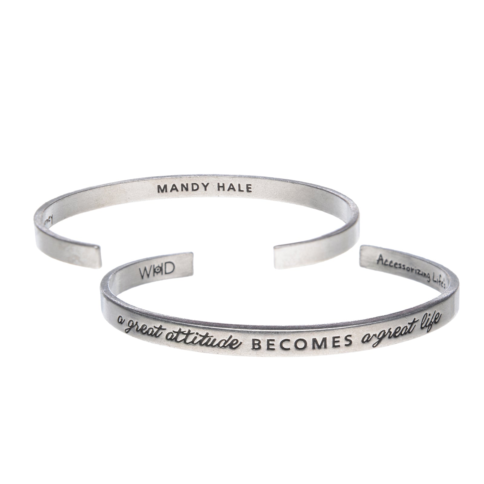A Great Attitude Becomes a Great Life Quotable Cuff Bracelet