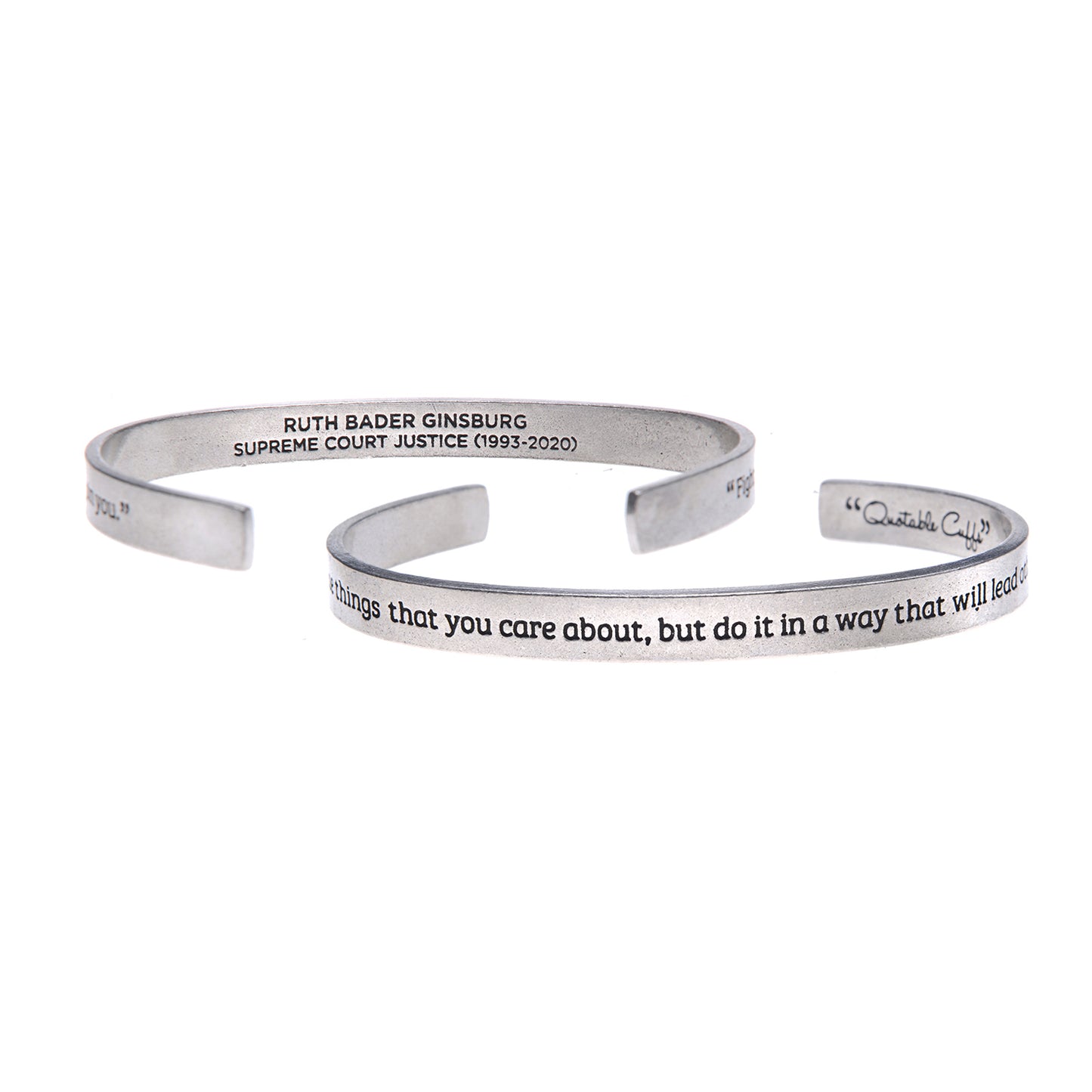 Fight For Things You Care About Quotable Cuff Bracelet - Ruth Bader Ginsburg