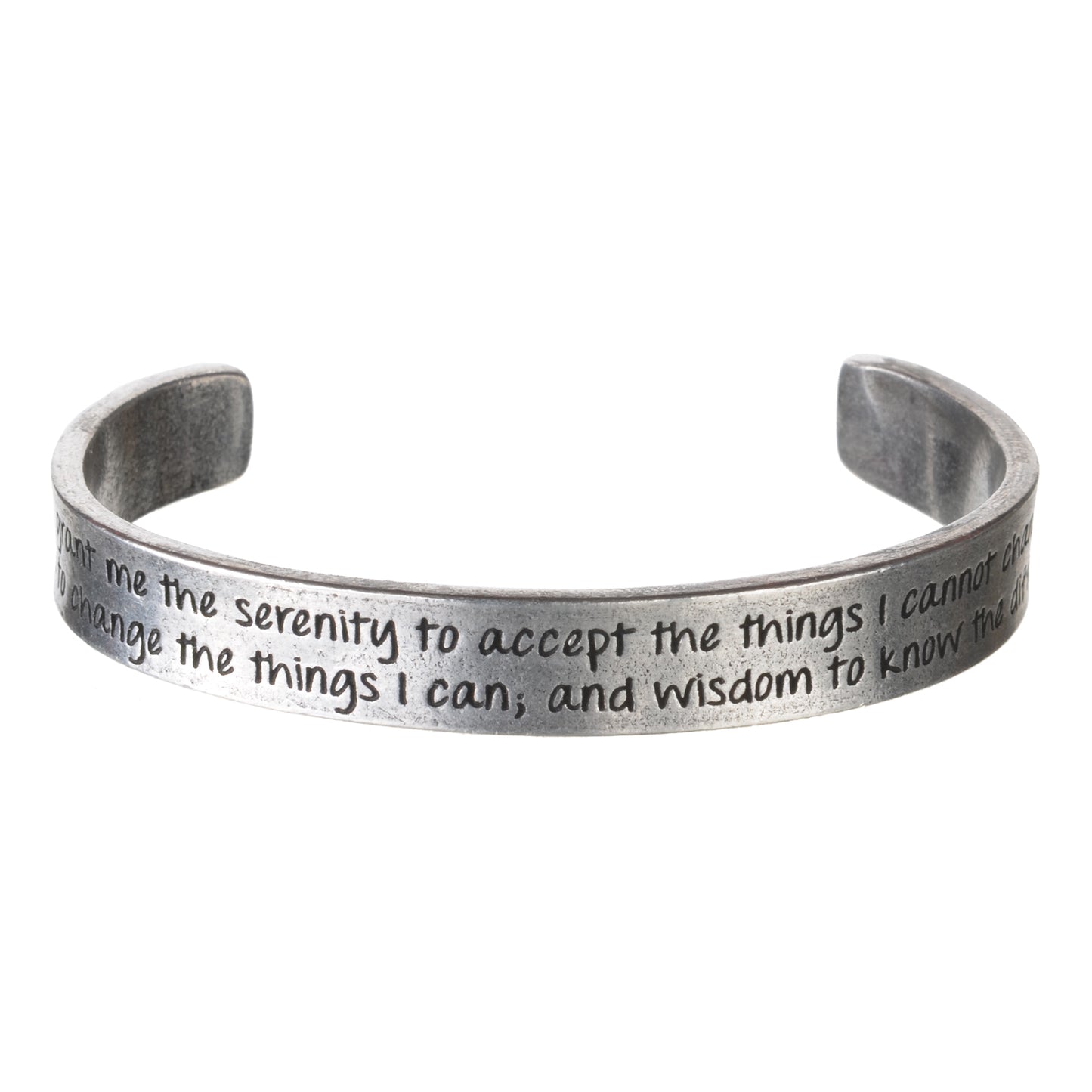 Serenity Prayer Bracelet Inspirational Engraved Pewter Quotable Cuffs Bracelet