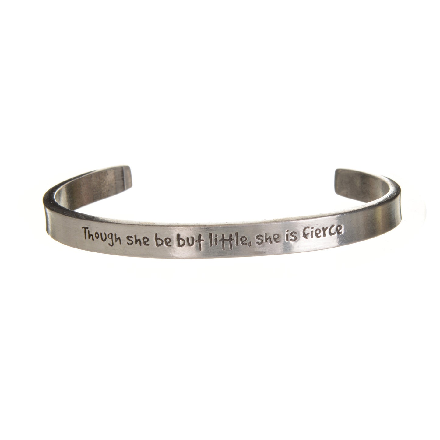 Though She be but Little She is Fierce Quotable Cuff Bracelet