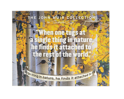 When One Tugs at a Single Thing in Nature... John Muir Quotable Cuff Bracelet on backer card