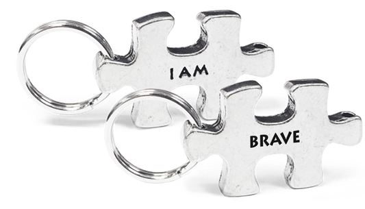 "I AM" Brave Puzzle Piece Charm
