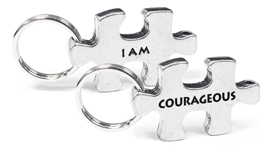 "I AM" Courageous Puzzle Piece Charm