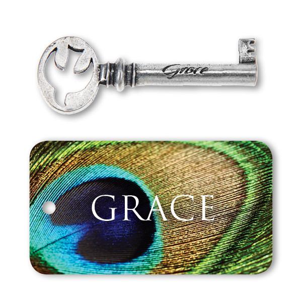 Grace Key Charm with backer card