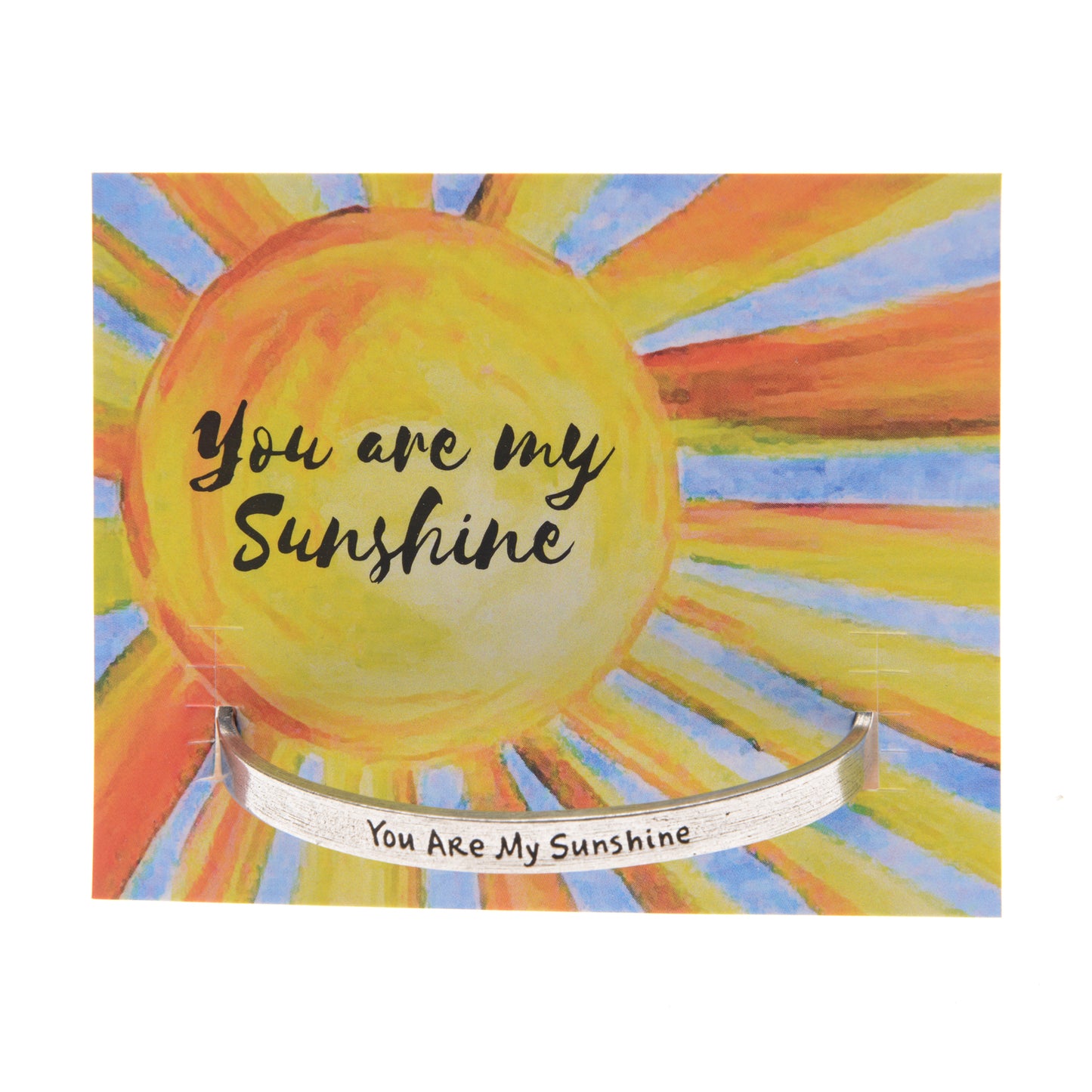 You Are My Sunshine Quotable Cuff Bracelet on backer card