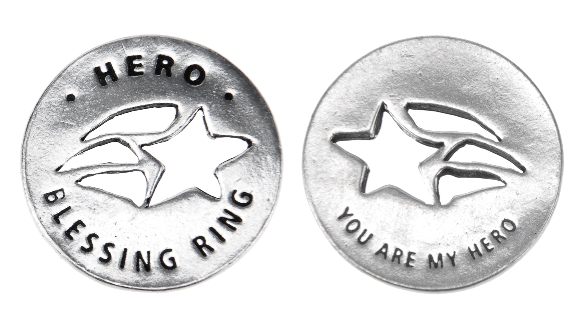 Hero Blessing Ring front and back (on back - you are my hero)