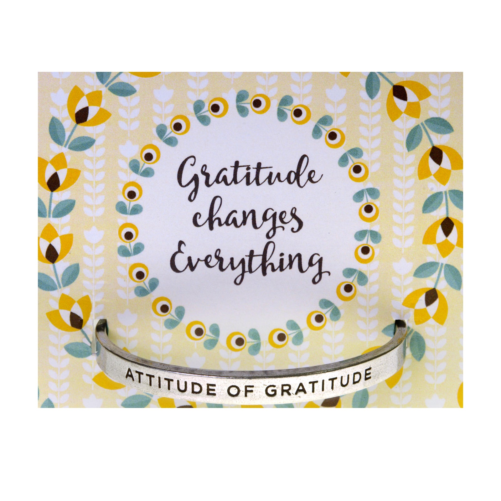 Attitude of Gratitude Quotable Cuff Bracelet on backer card