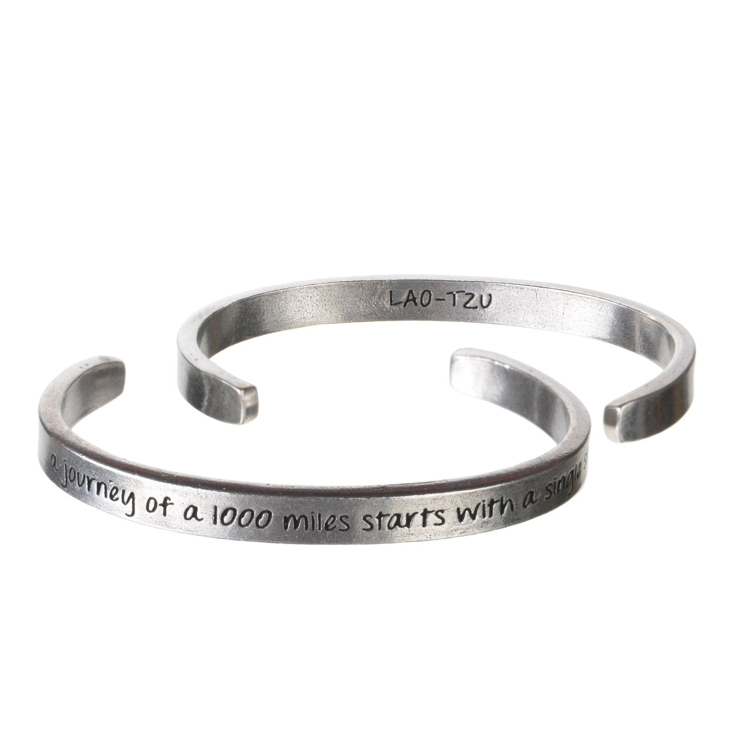 Journey of a 1000 Miles Starts With a Single Step Quotable Cuff Bracelet