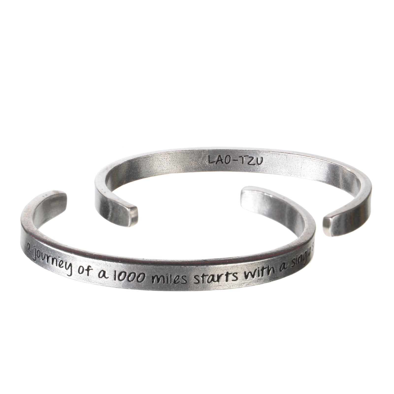 Journey of a 1000 Miles Starts With a Single Step Quotable Cuff Bracelet