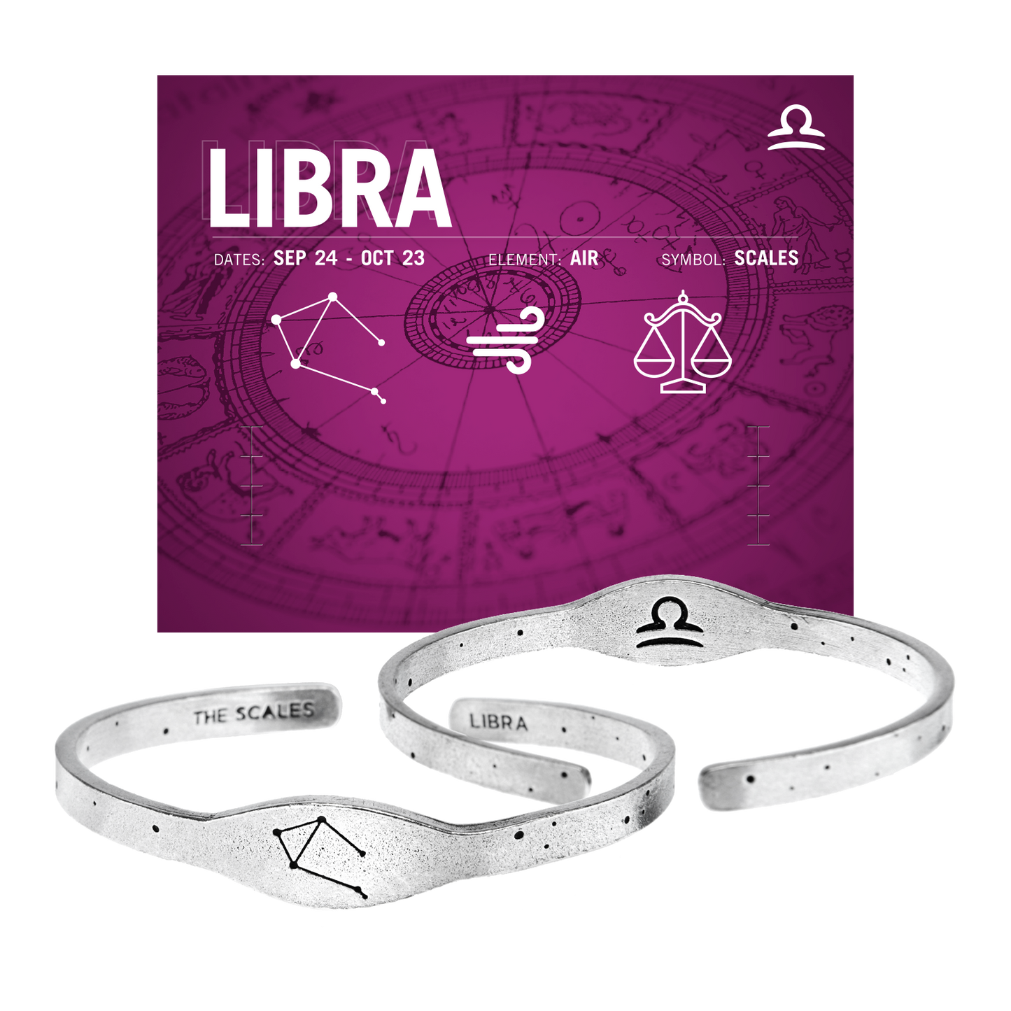 Zodiac Cuff Bracelet - Libra