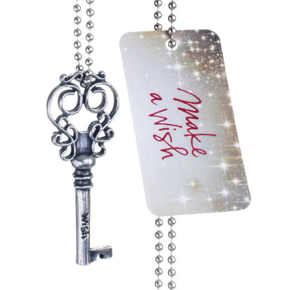 Wish Key Charm on ball chain with backer card