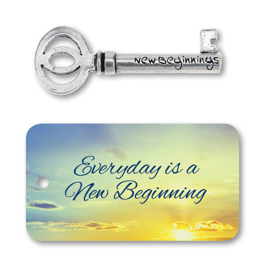New Beginnings Key Charm with backer card