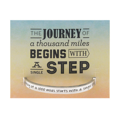 Journey of a 1000 Miles Starts With a Single Step Quotable Cuff Bracelet on backer card