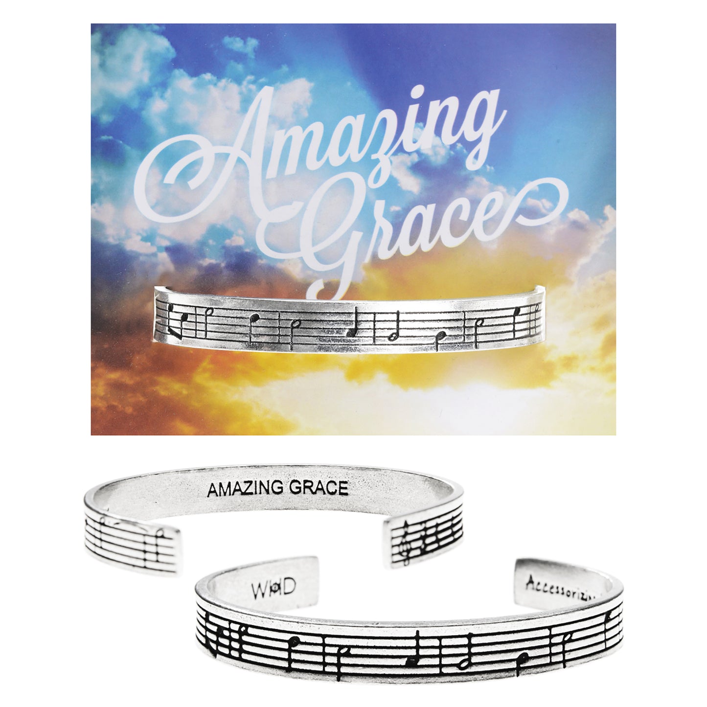 Amazing Grace Hymn Quotable Cuff Bracelet