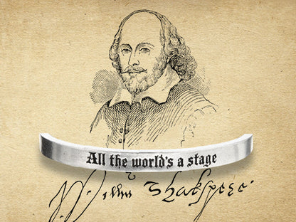 All The World's A Stage Quotable Cuff Bracelet on backer card