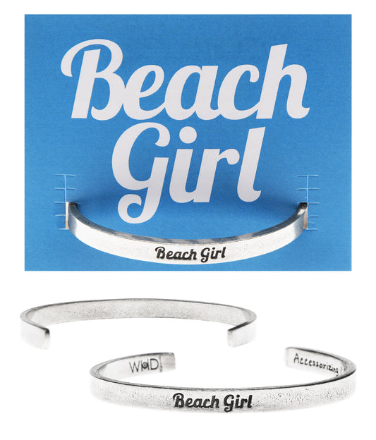 Beach Girl Quotable Cuff Bracelet with backer card