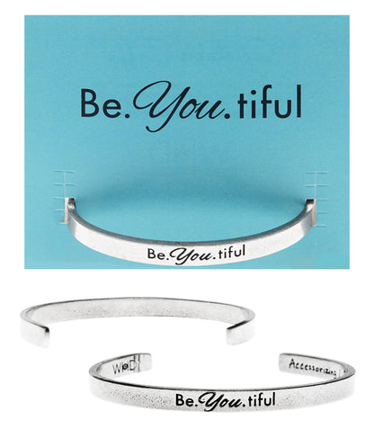 Be You tiful Quotable Cuff Bracelet with backer card