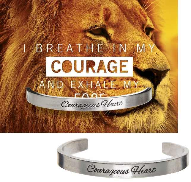 Courageous Heart Quotable Cuff Bracelet with backer card 2