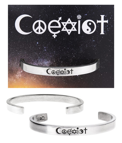Coexist Quotable Cuff Bracelet with backer card