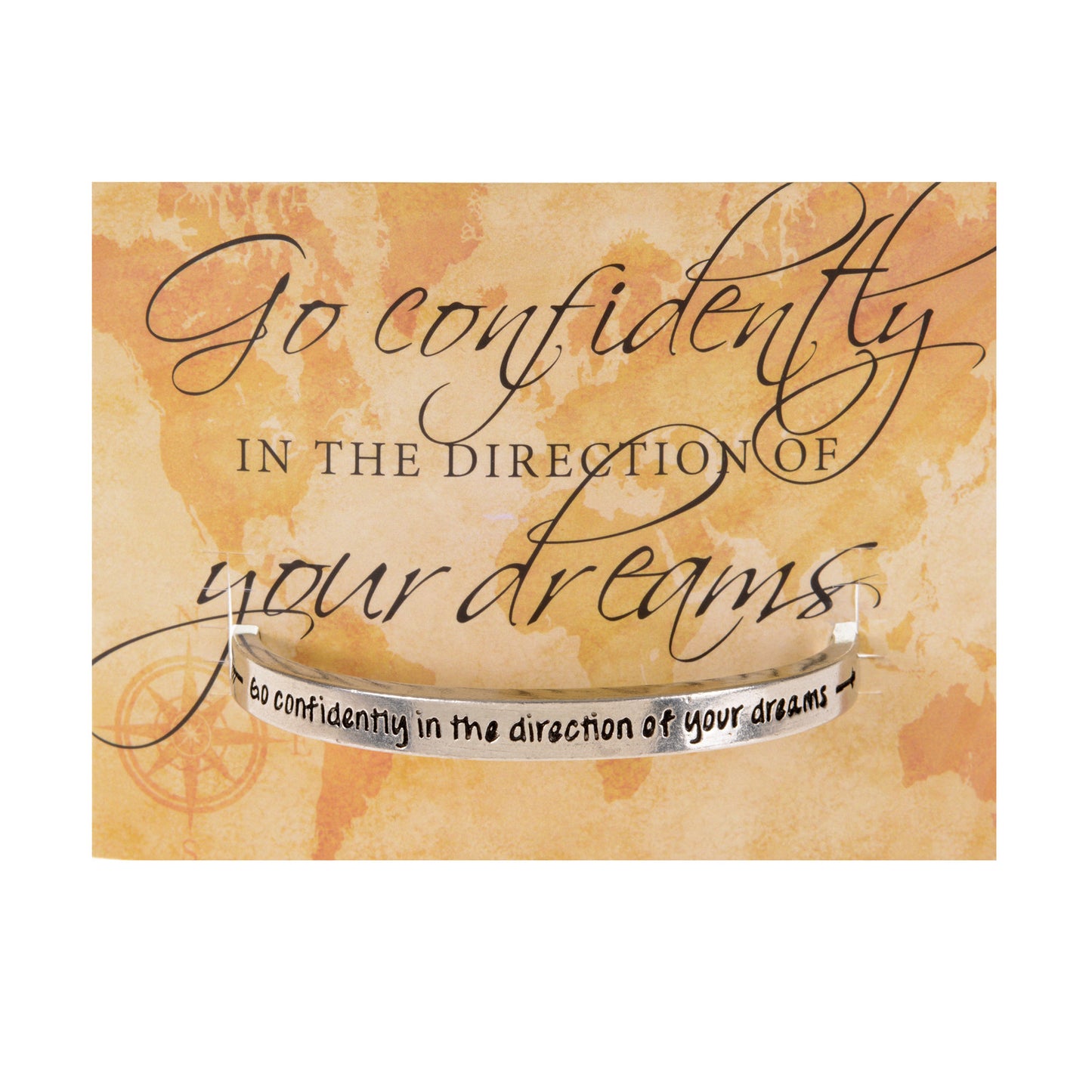 Go Confidently in the Direction of Your Dreams Quotable Cuff Bracelet on backer card