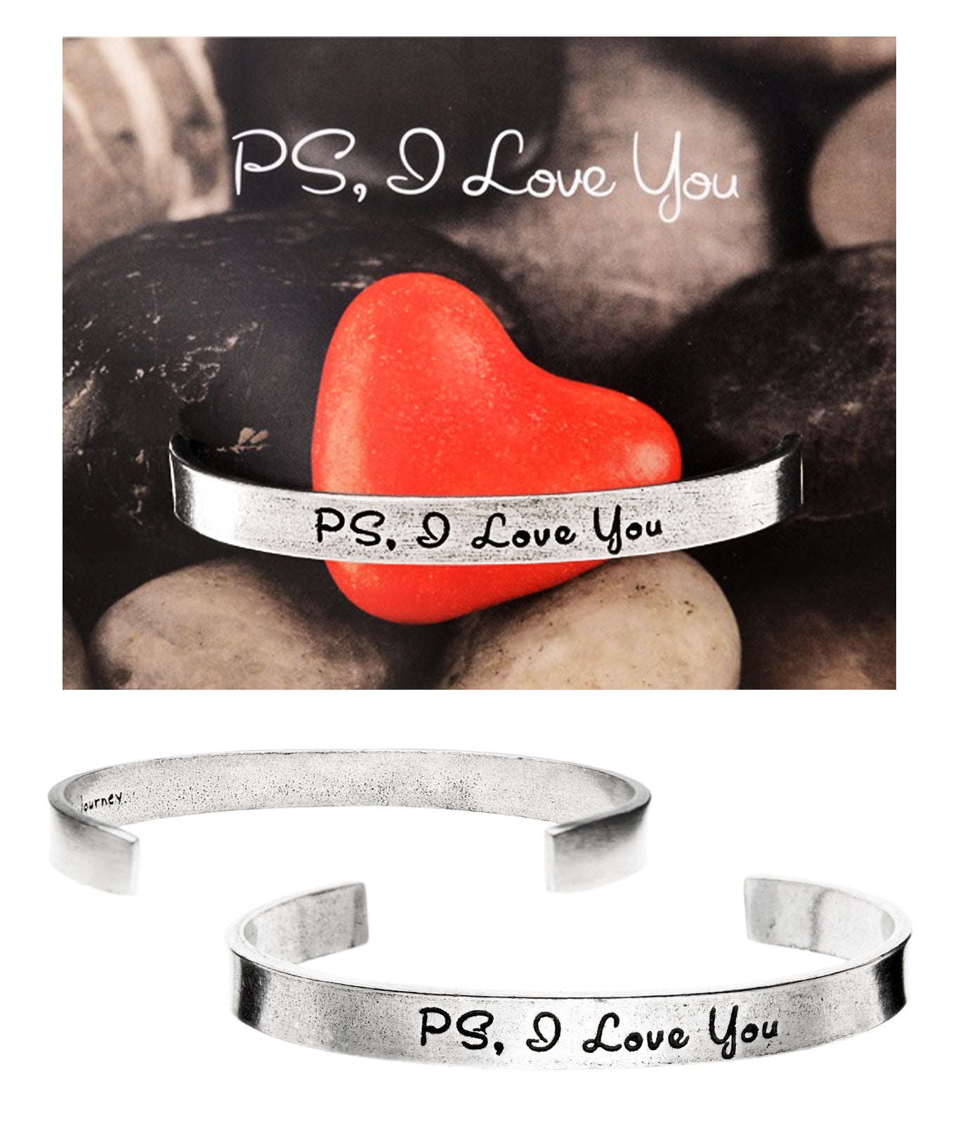 PS, I Love You Quotable Cuff Bracelet with backer card
