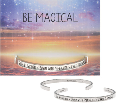 Be Magical - Ride a Unicorn, Swim with Mermaids Quotable Cuff Bracelet with backer card 2