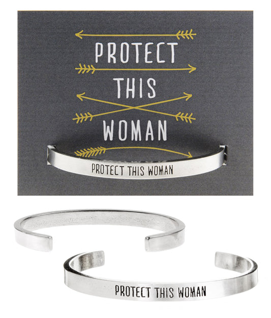 Protect This Woman Quotable Cuff Bracelet with backer card
