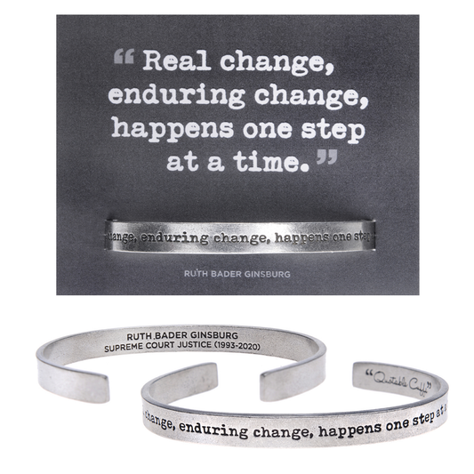 Real Change Enduring Quotable Cuff Bracelet with backer card