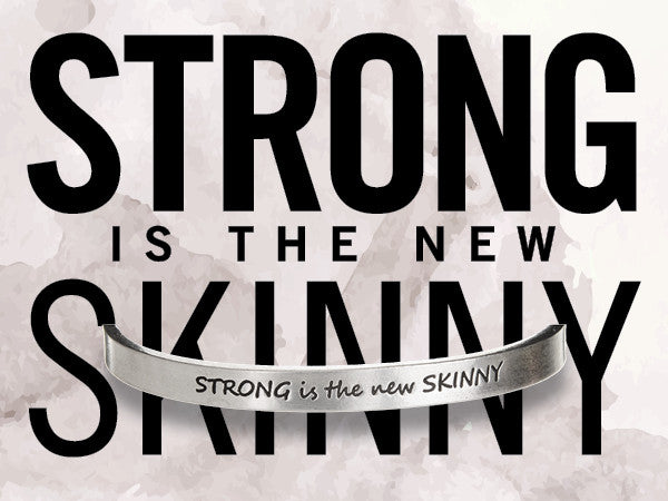 Strong Is The New Skinny Quotable Cuff Bracelet on backer card