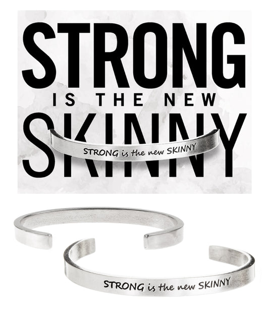 Strong Is The New Skinny Quotable Cuff Bracelet with backer card