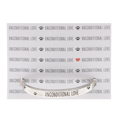 Unconditional Love Cuff Inspirational Jewelry Bracelet on backer card - Pet Sympathy Gift or Memorial by Quotable Cuffs