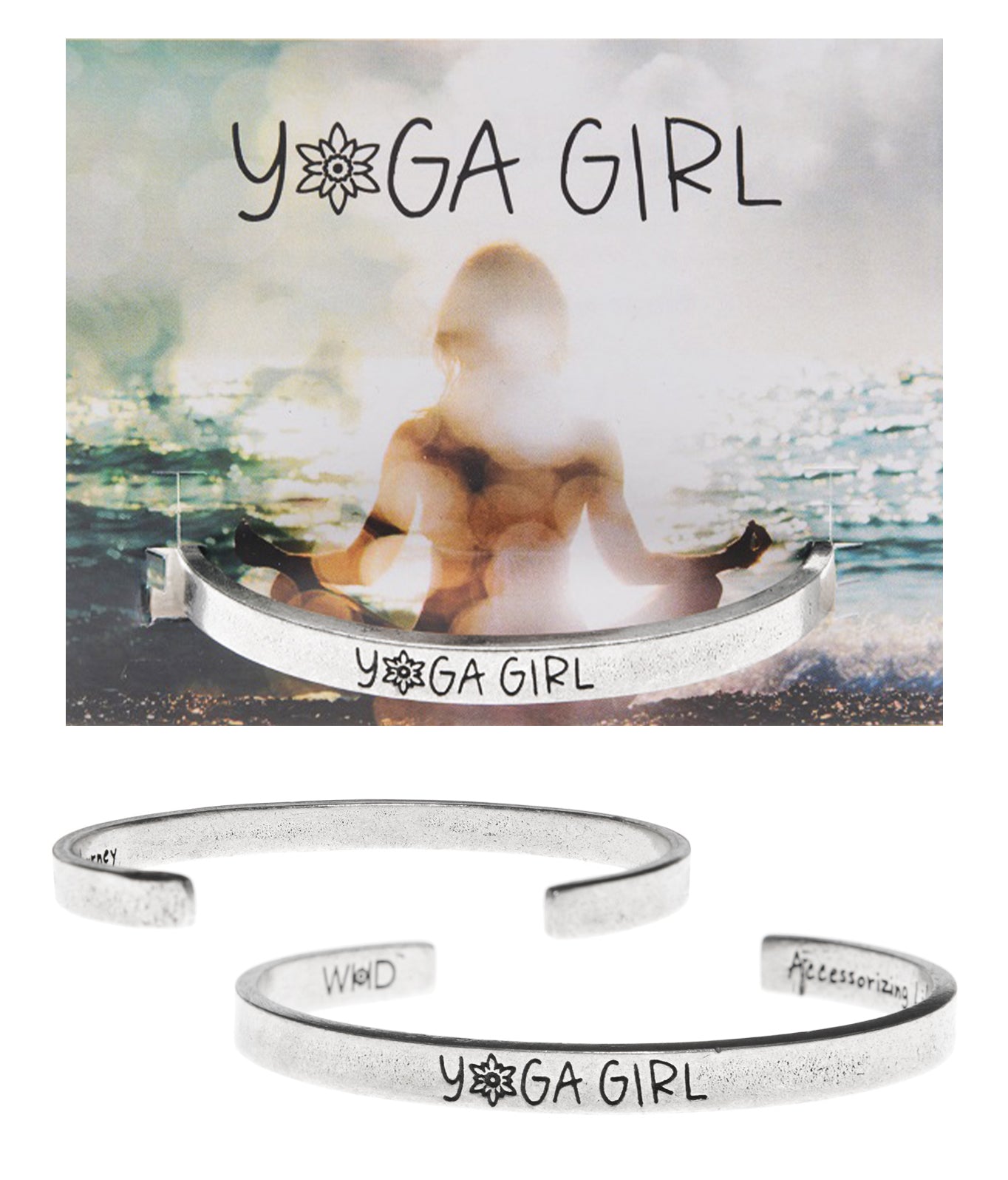 Yoga Girl Quotable Cuff Bracelet with backer card