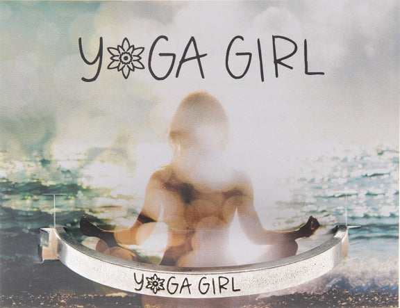 Yoga Girl Quotable Cuff Bracelet on backer card