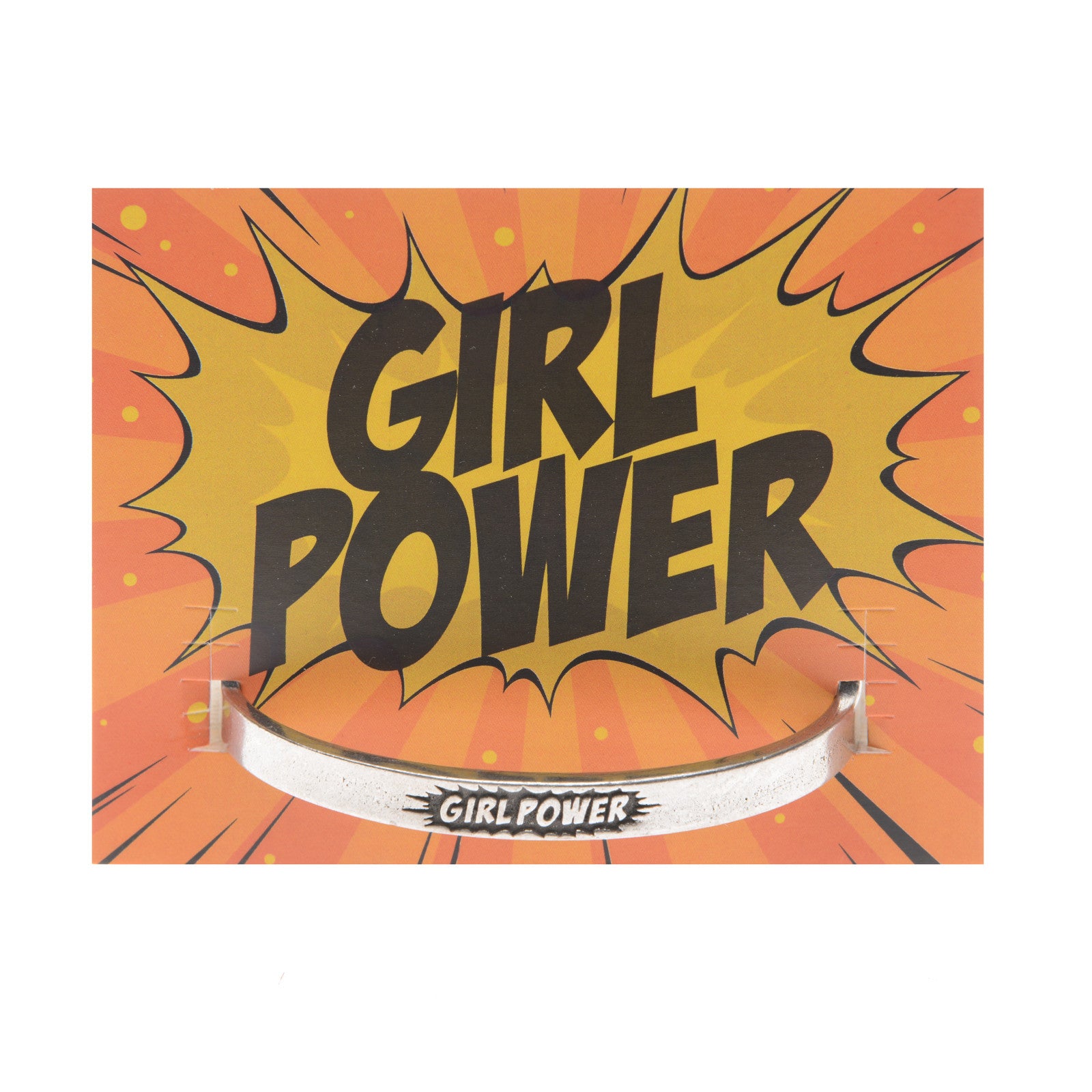 Girl Power Quotable Cuff Pewter Bracelet on backer card