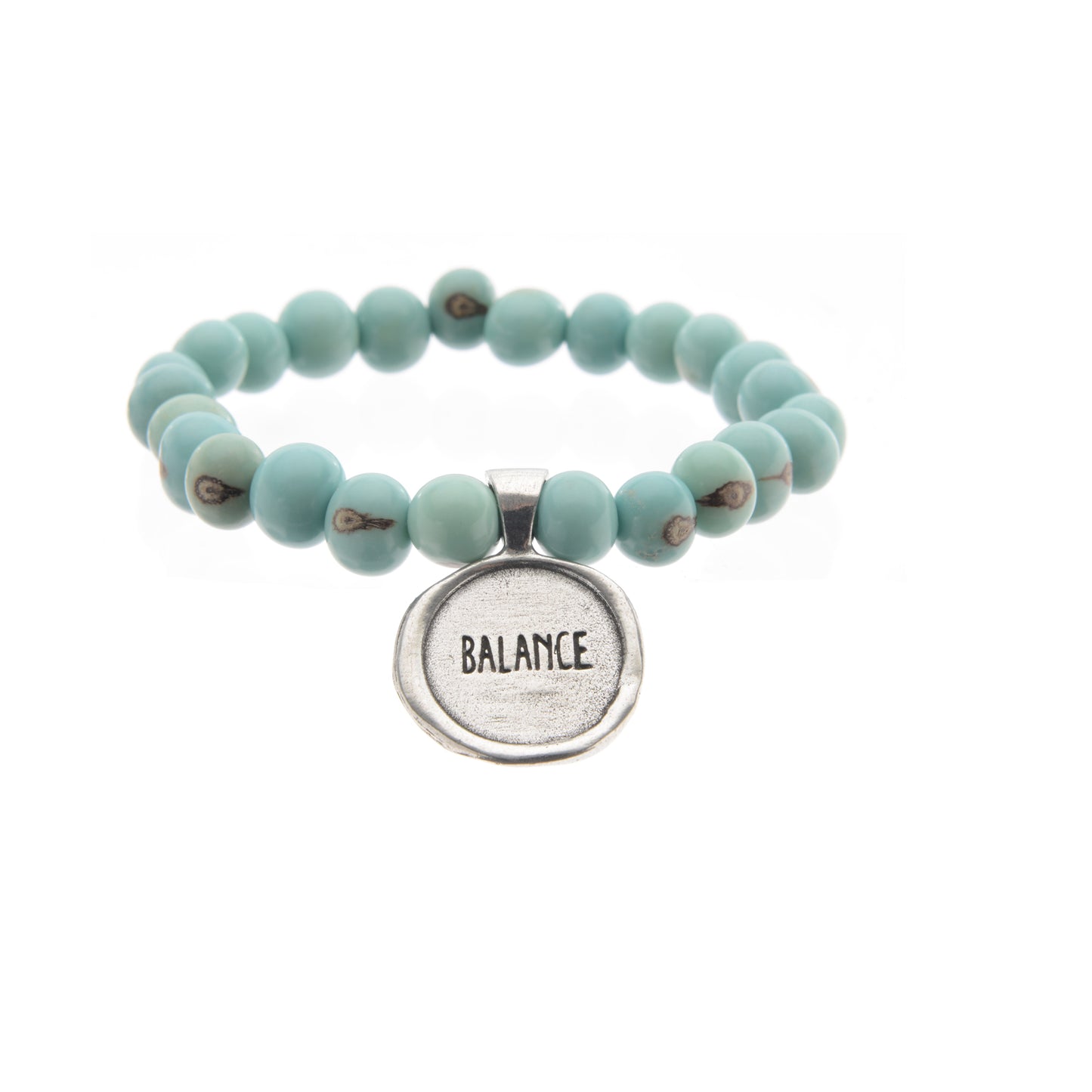 Acai Seeds Of Life Bracelet with Wax Seal - Baby Blue Beads