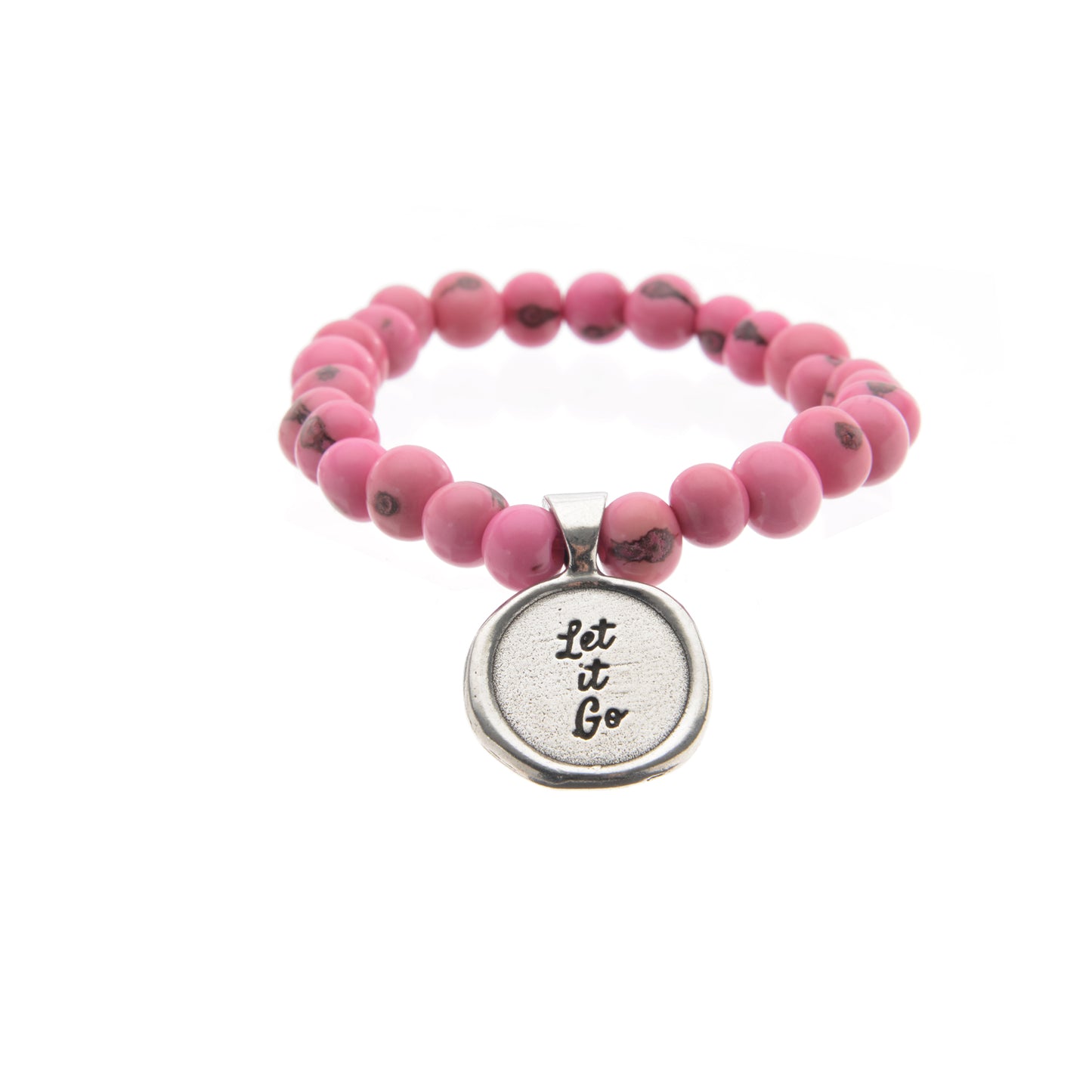 Acai Seeds Of Life Bracelet with Wax Seal - Hot Pink Beads