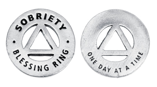 Sobriety Blessing Ring front and back