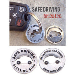 Safe Driving Blessing Ring on keyfob