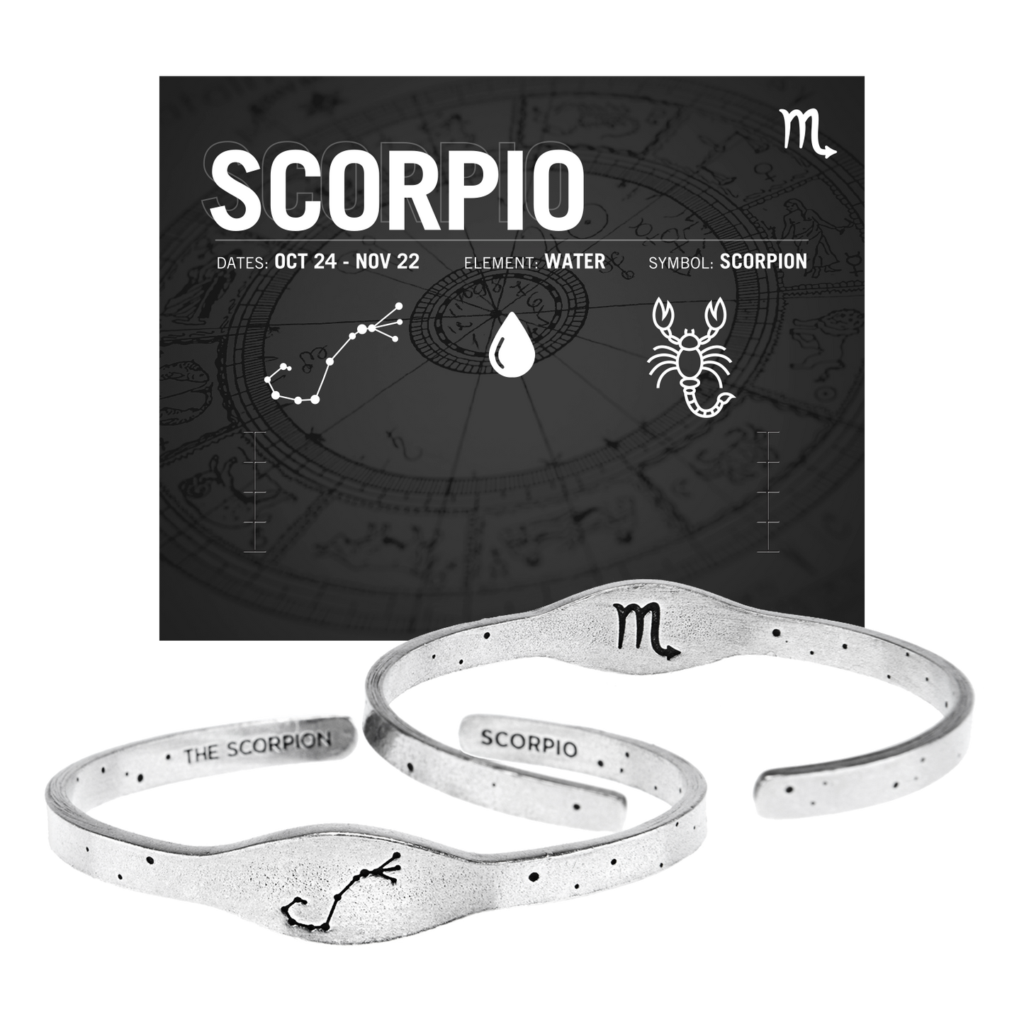 Zodiac Cuff Bracelet - Scorpio