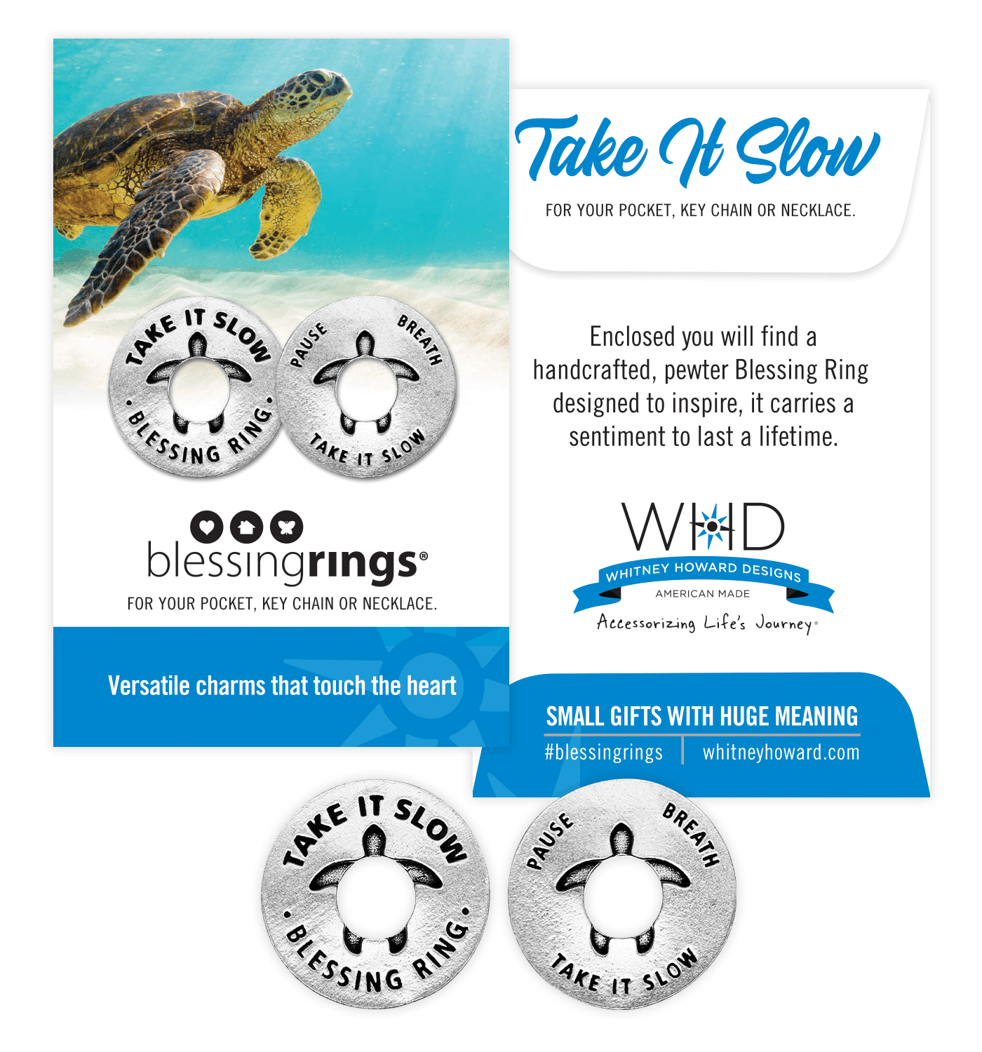 Take it Slow Blessing Rings Charm