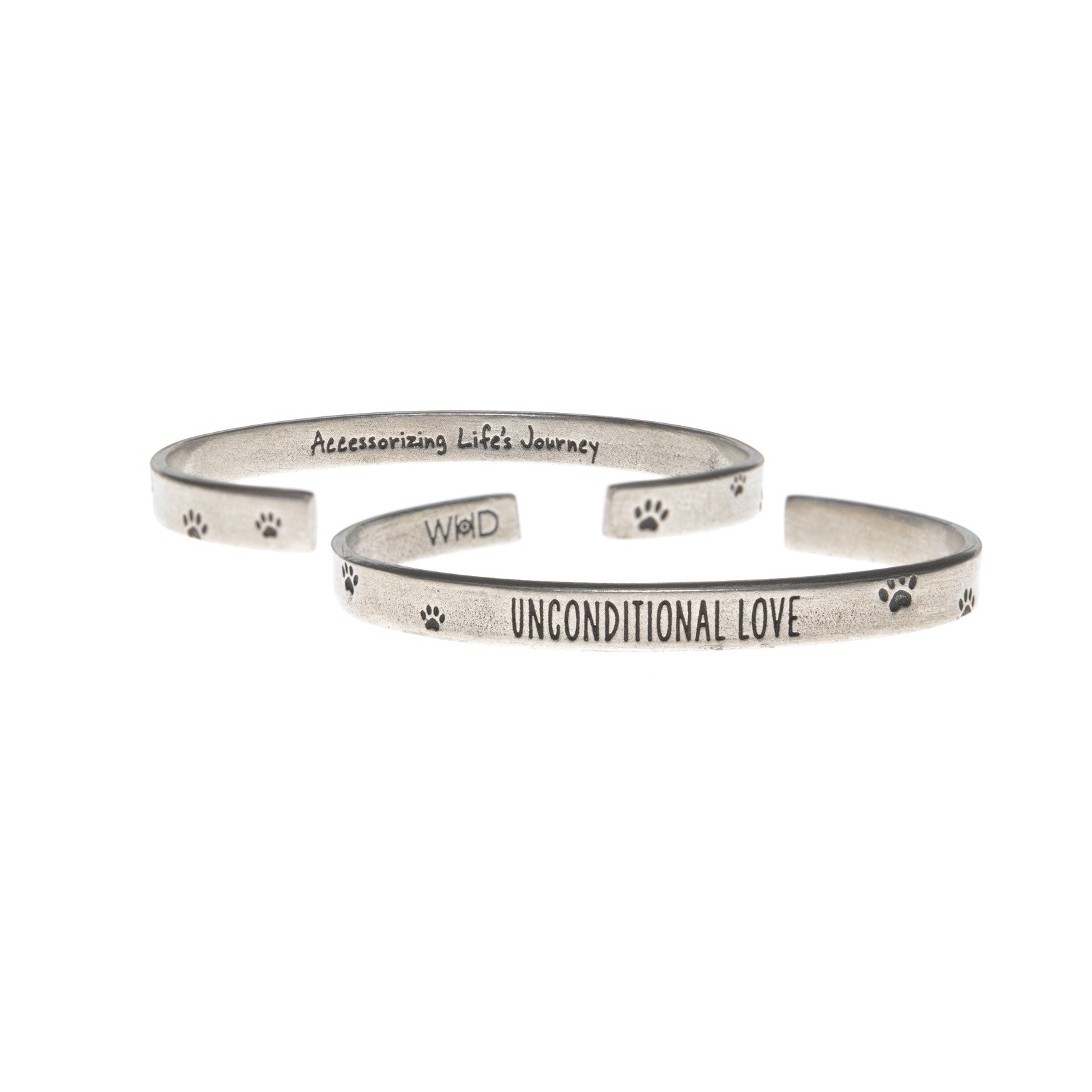 Unconditional Love Cuff Inspirational Jewelry Bracelet - Pet Sympathy Gift or Memorial by Quotable Cuffs - Whitney Howard Designs