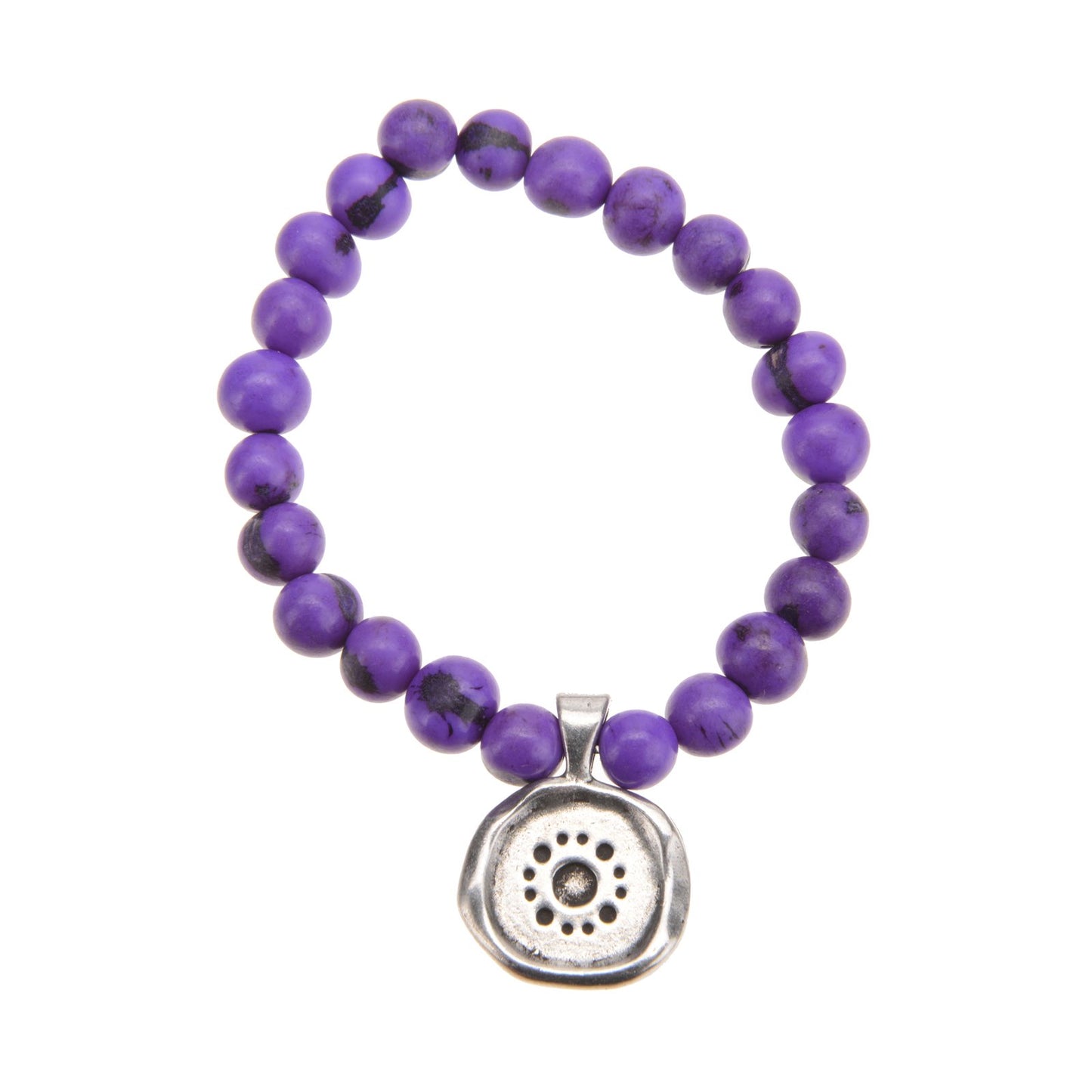 Acai Seeds Of Life Bracelet with Wax Seal - Purple Beads