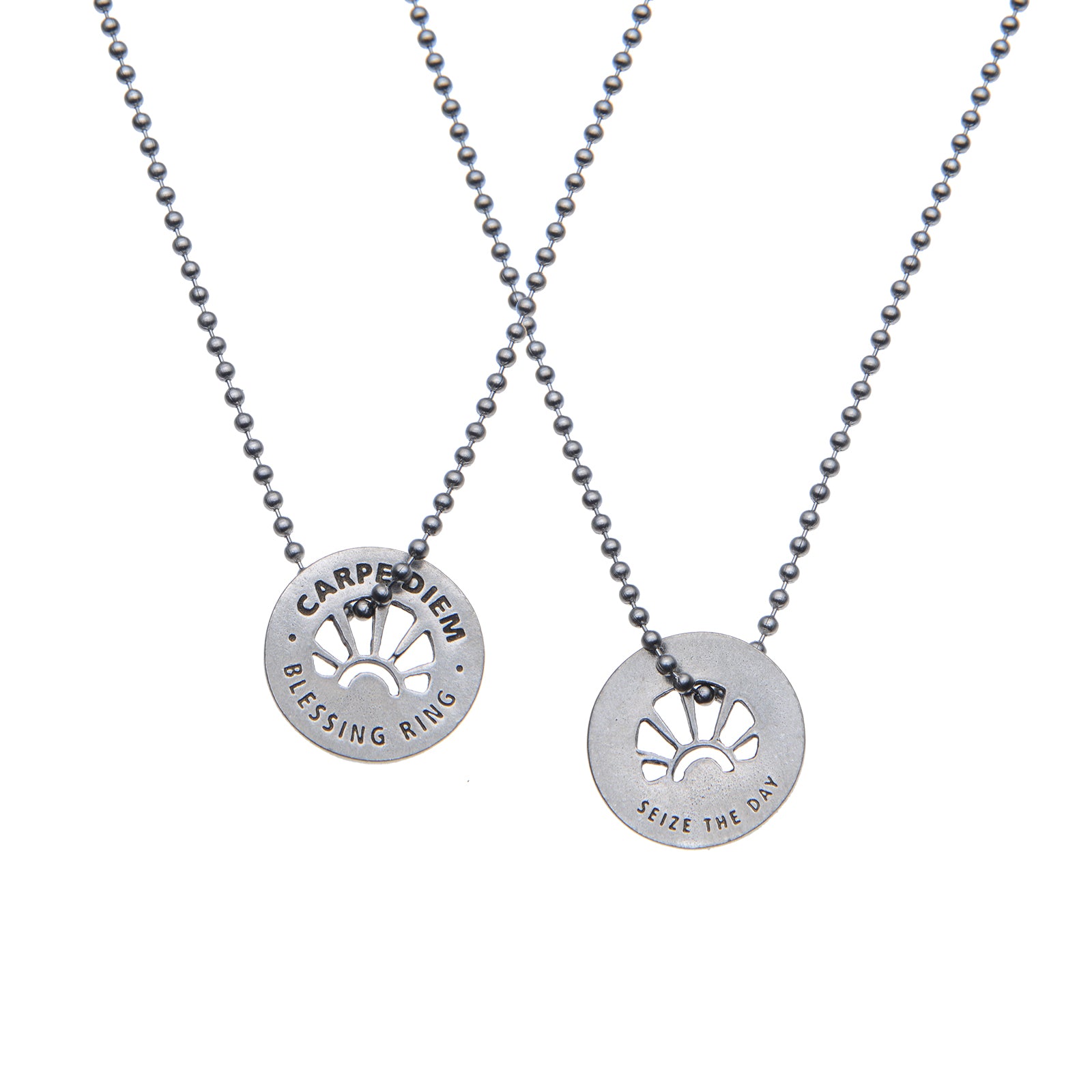 Carpe Diem Blessing Ring on a necklace