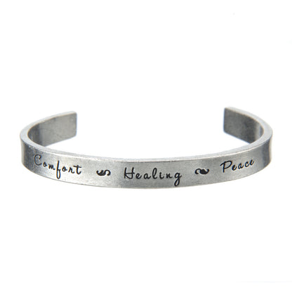 Comfort-Healing-Peace Quotable Cuff Bracelet