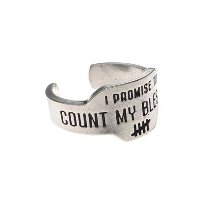 Count My Blessings Promise Ring side view