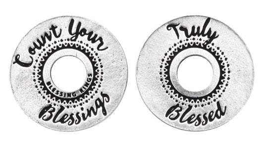 Count Your Blessings Blessing Ring front and back